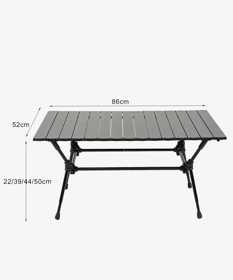 리프팅 접이식 휴대용 피크닉 캠핑 테이블 파티, 테라스, 피크닉용 높이 조절 가능 롤업 테이블 